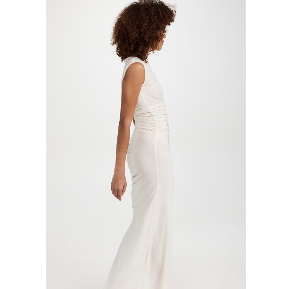 Christopher Esber White Ruched Sheath Maxi Dress - Picture 3 of 12